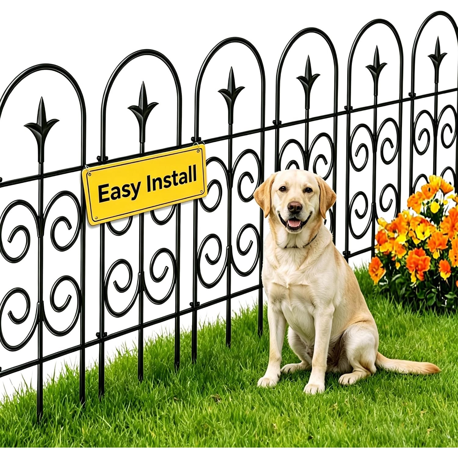 Amagabeli 81cm Decorative Metal No Dig Fence (8 panels)