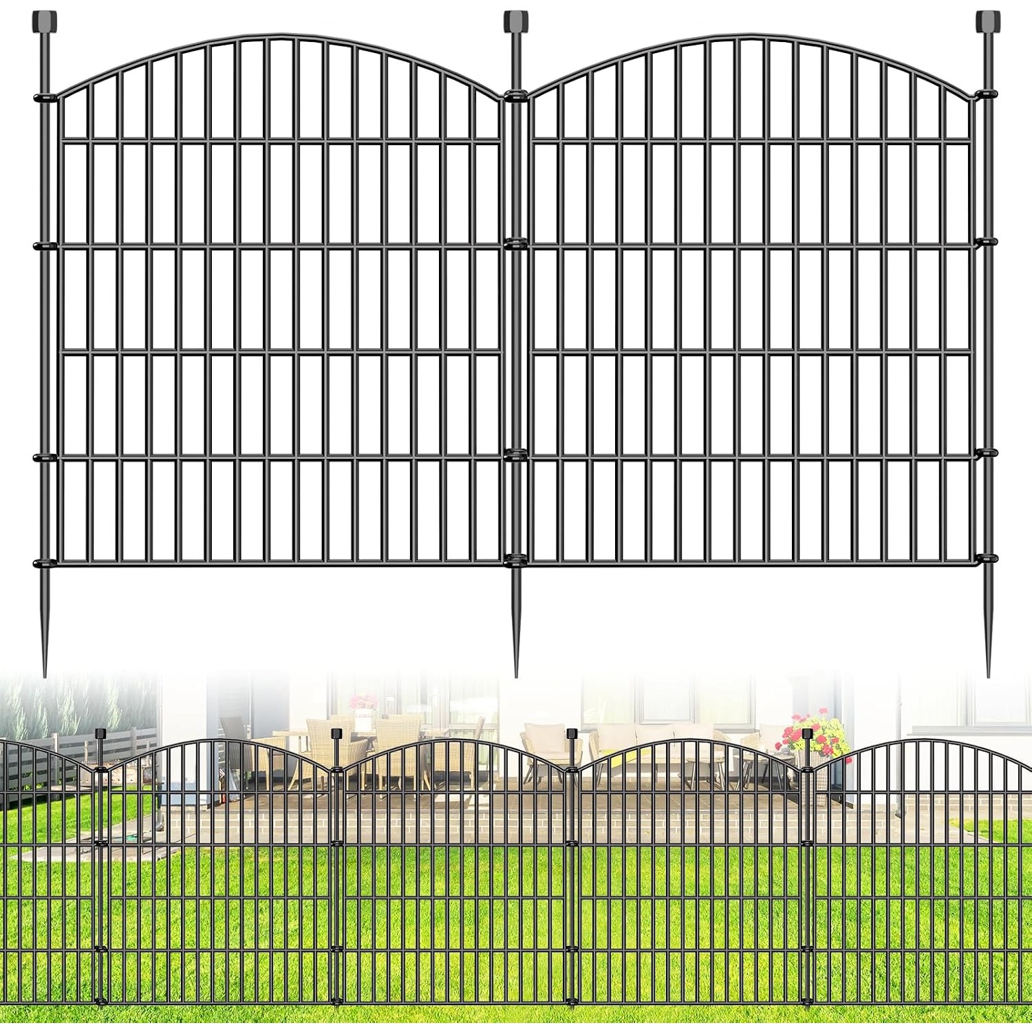 Amzpet 81.3cm Decorative Metal No Dig Fence (15 panels)