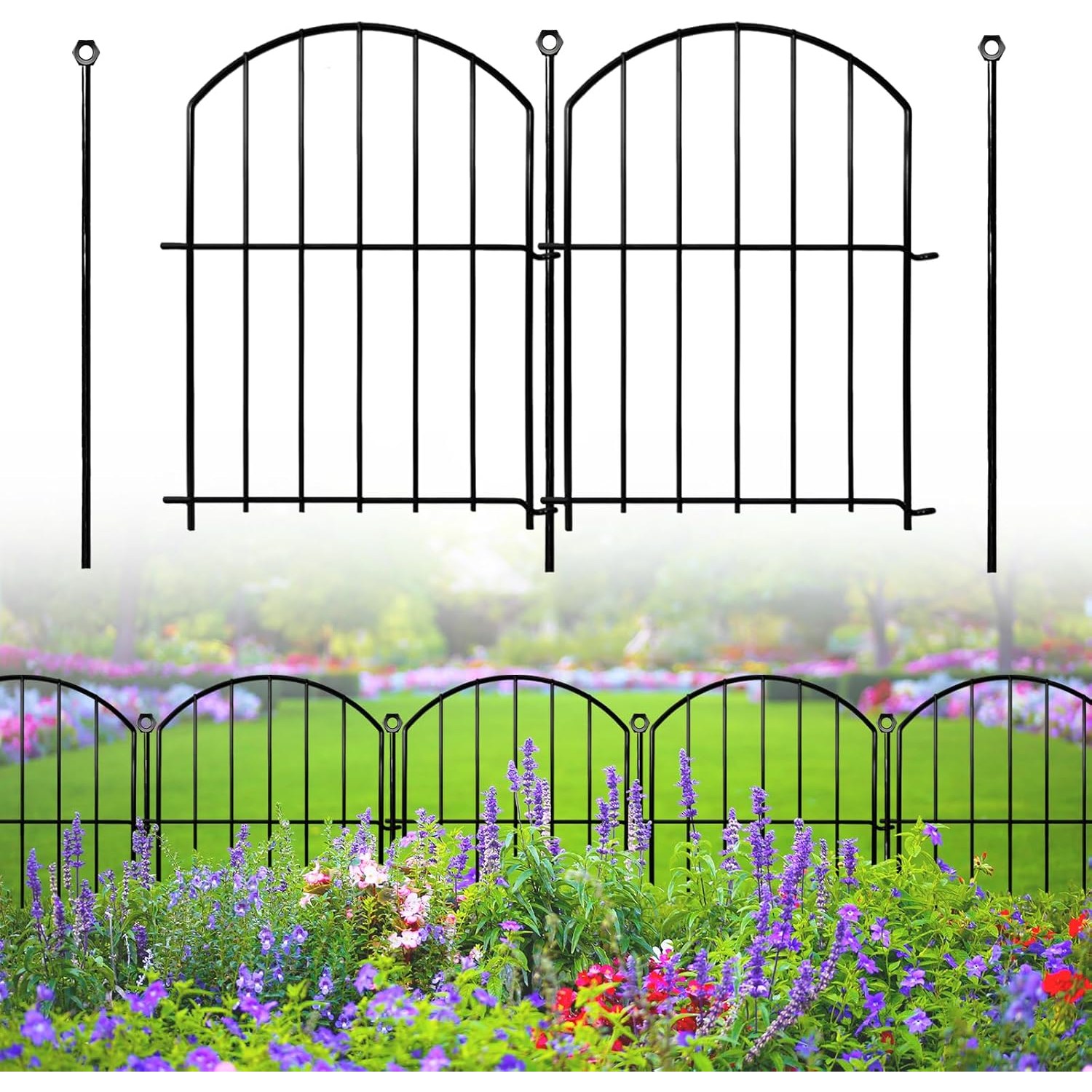 Amzpet 43cm Decorative Metal No Dig Fence (20 panels)
