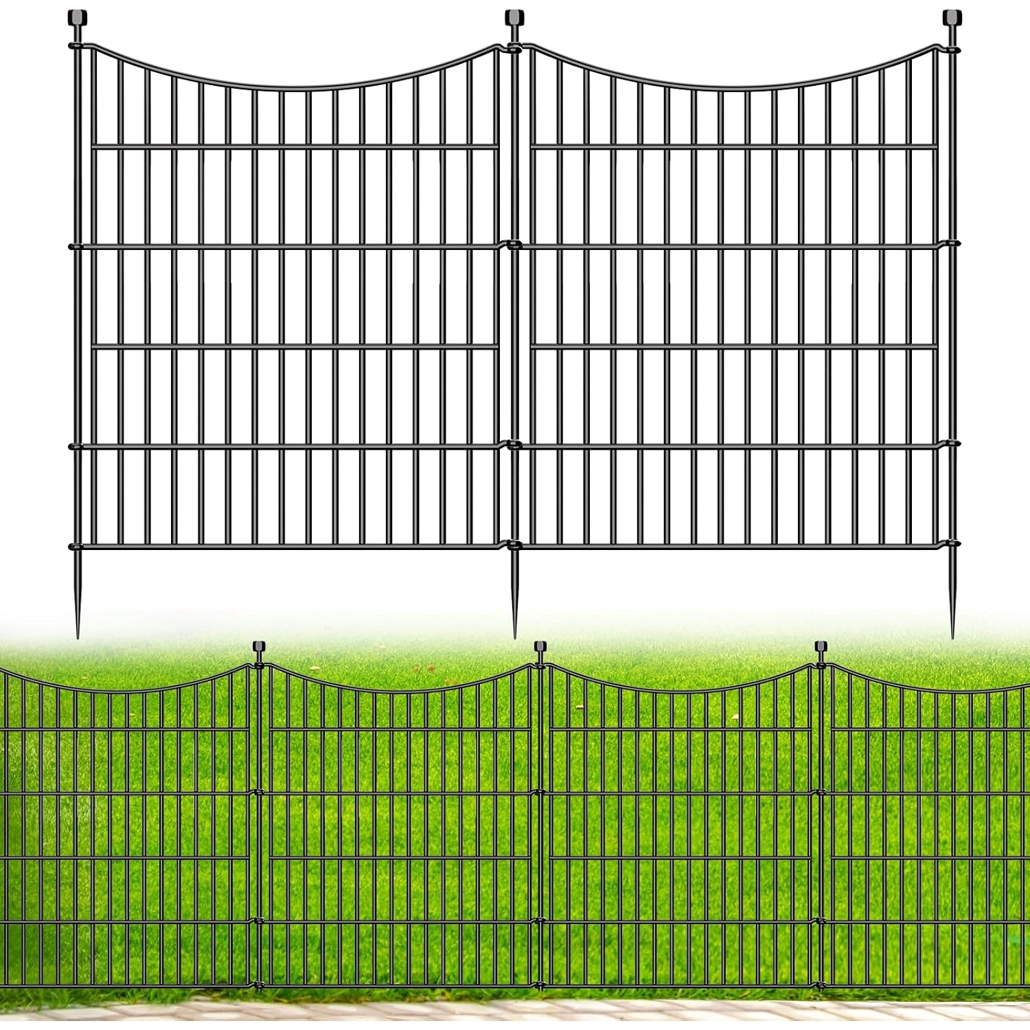 Amzpet 81cm Decorative Metal No Dig Fence (10 panels)