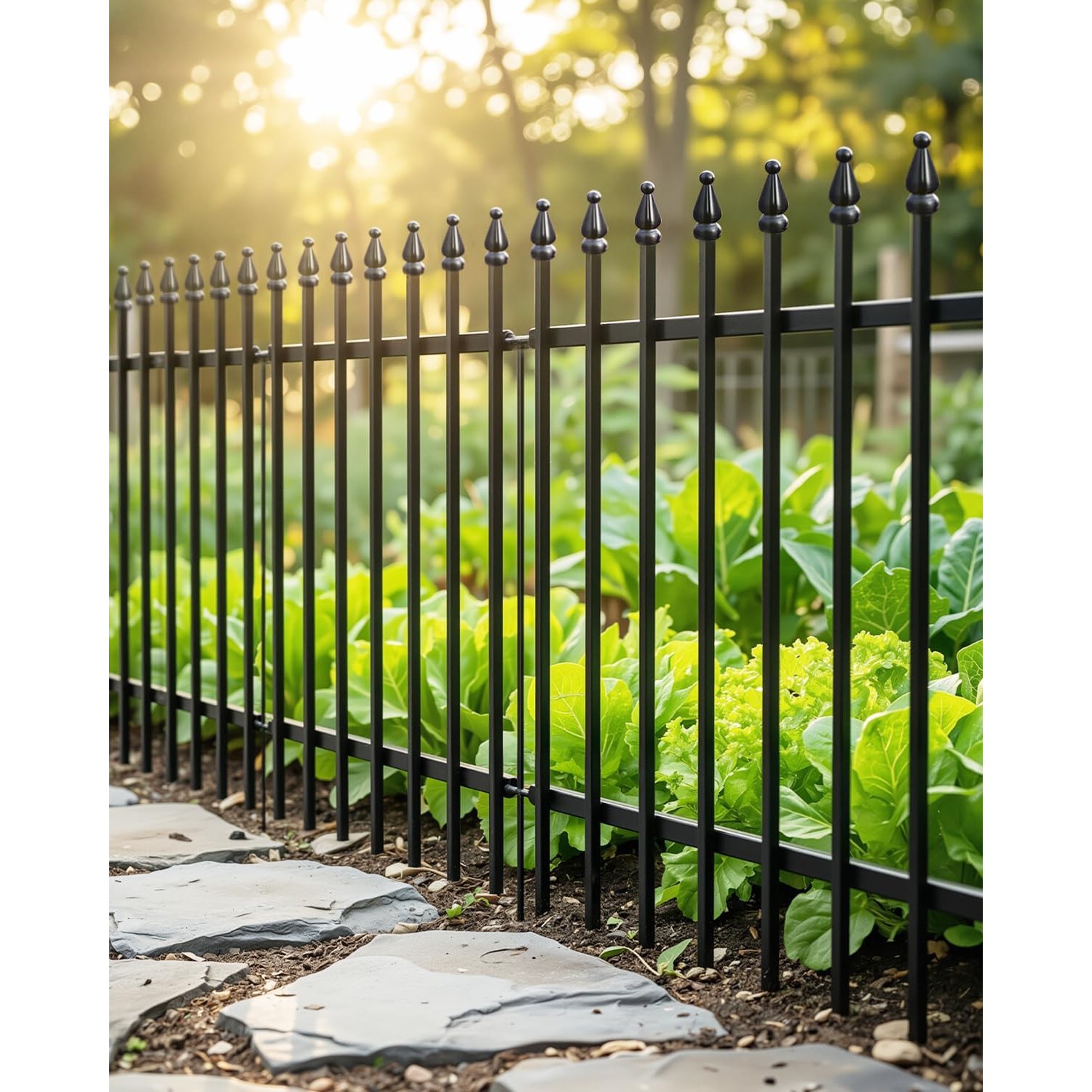 ARIFARO 71cm Decorative Metal No Dig Fence (5 panels)