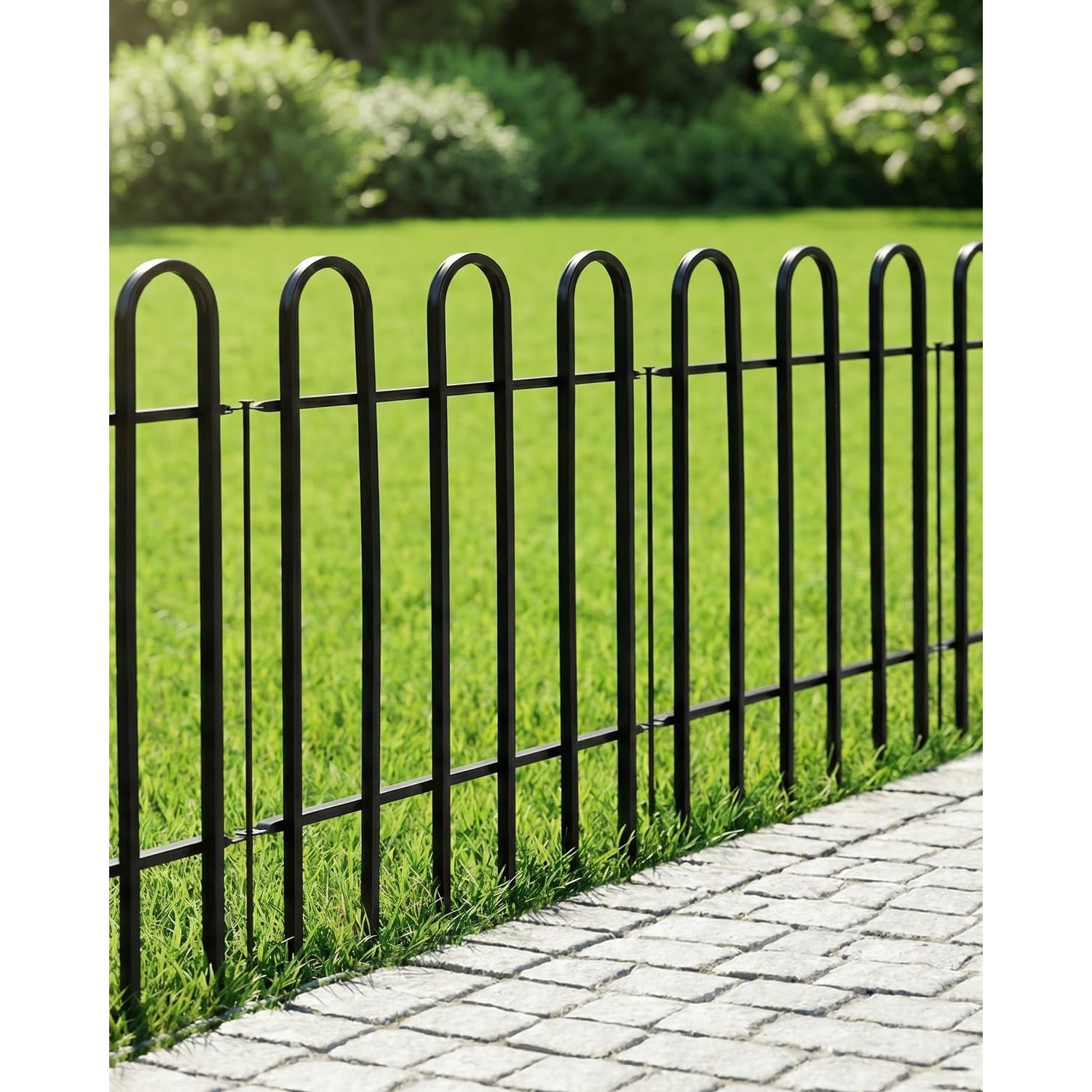 ARIFARO 61cm Decorative Metal No Dig Fence (5 panels)