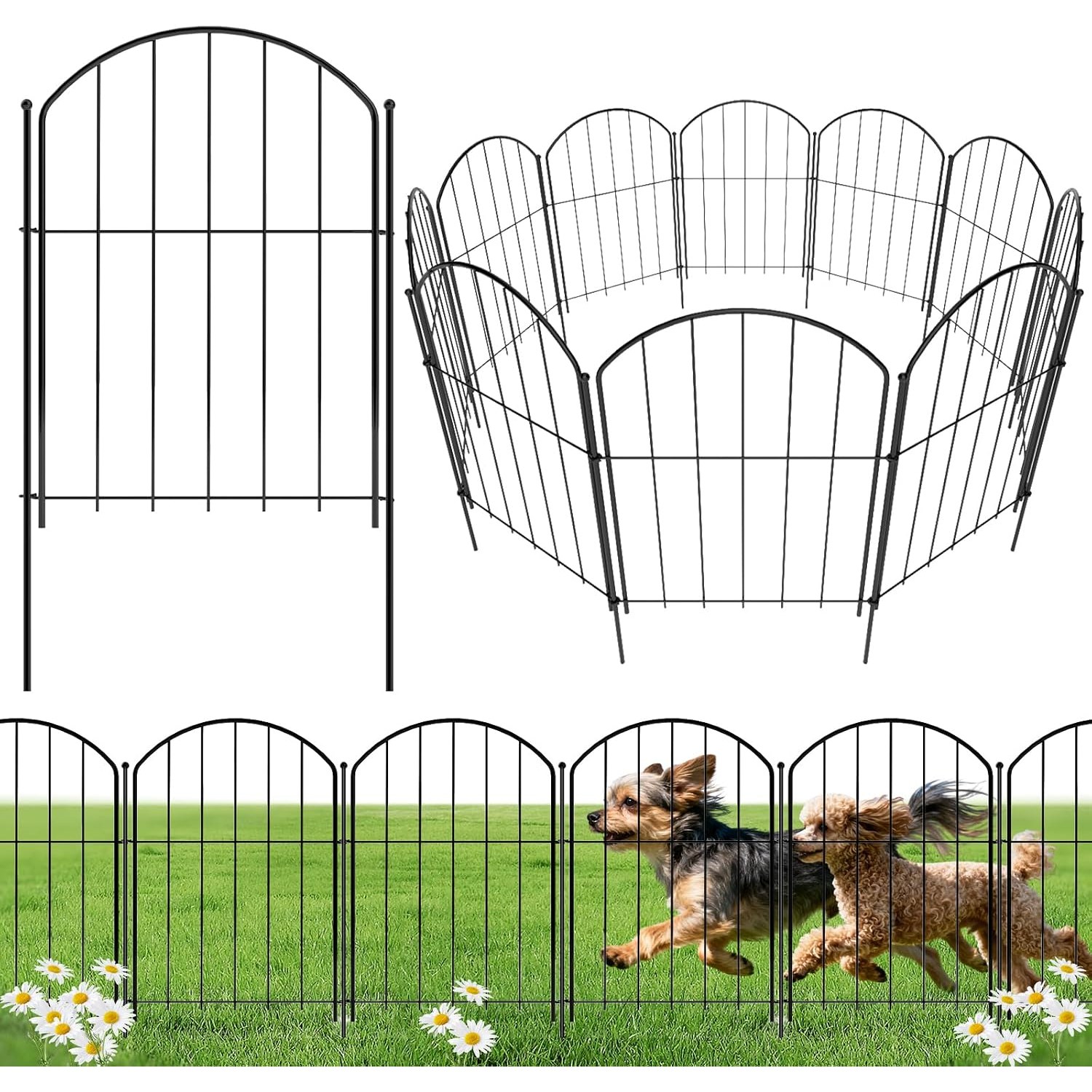 Bamworld 43cm Decorative Metal No Dig Fence (10 panels)