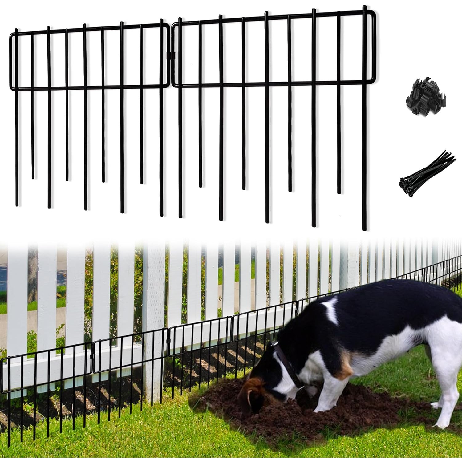 Blingluck 33cm Decorative Metal No Dig Fence (10 panels)