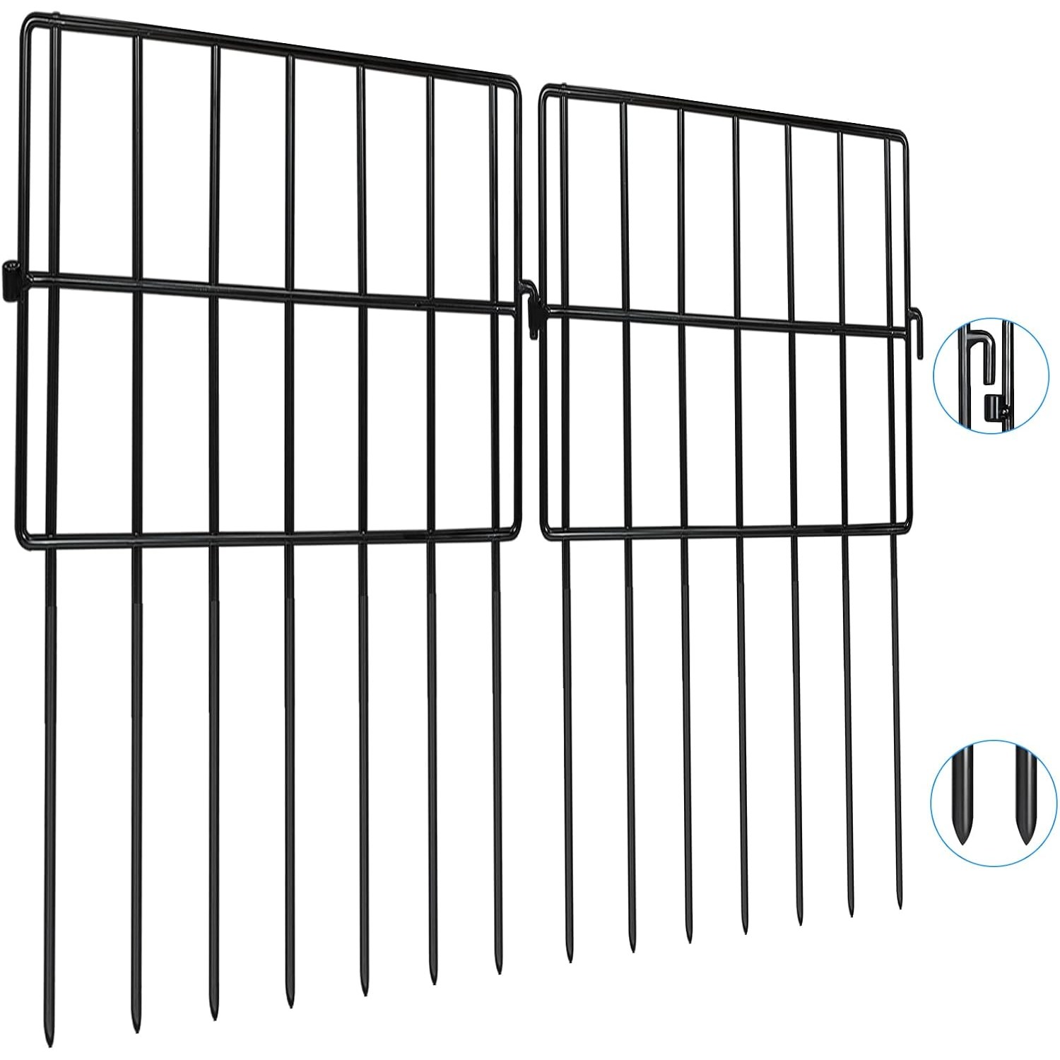 Getlay 41cm Decorative Metal No Dig Fence (10 panels)