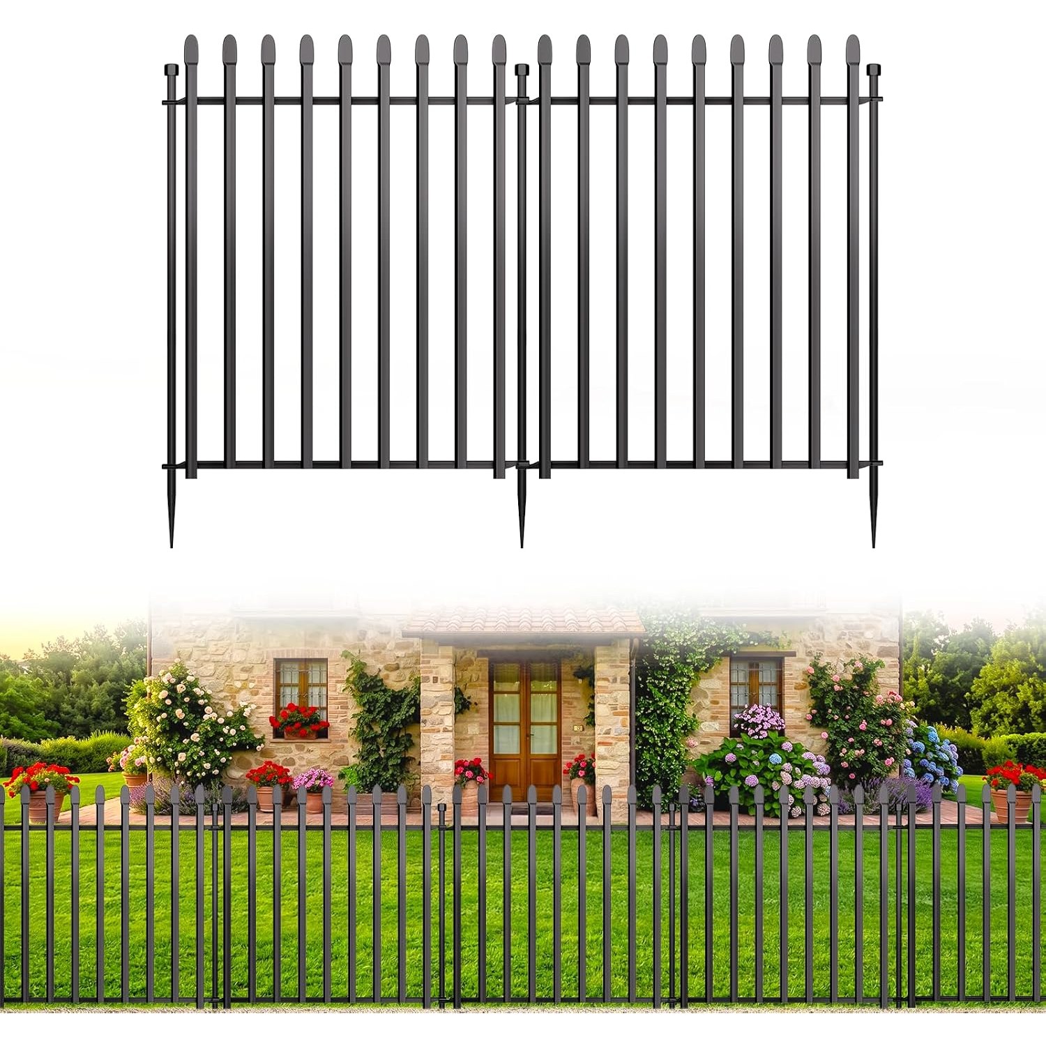 Kingido 81cm Decorative Metal No Dig Fence (10 panels)