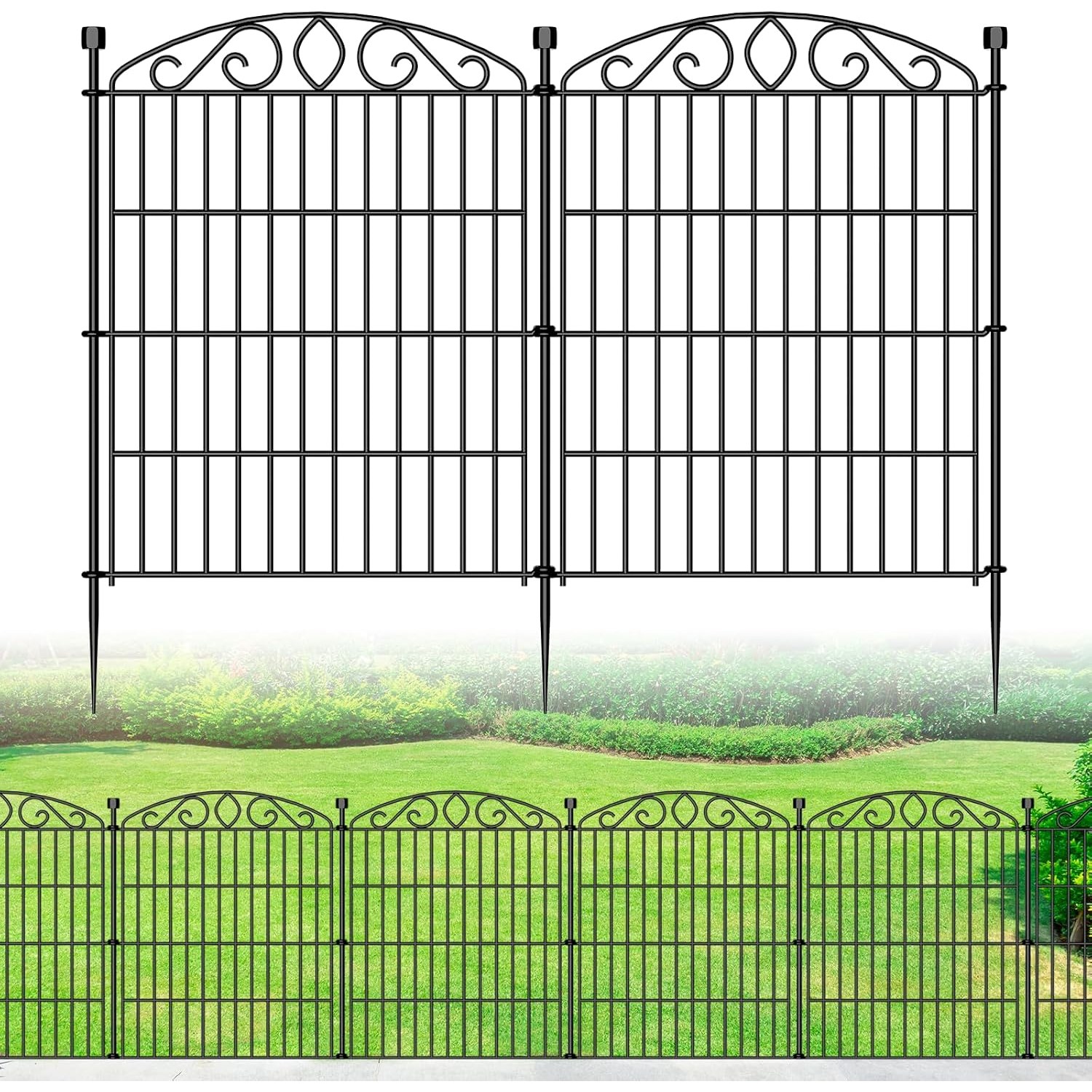 Koknows 76.2cm Decorative Metal No Dig Fence (12 panels)