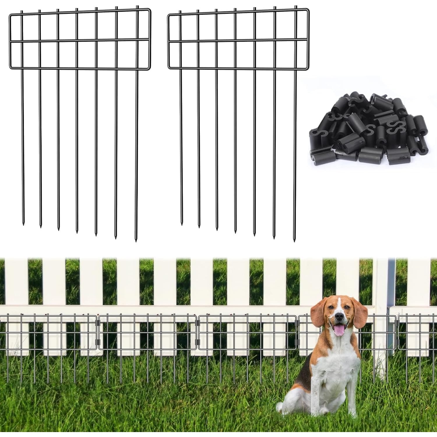 LIANTRAL 42cm Decorative Metal No Dig Fence (25 panels)