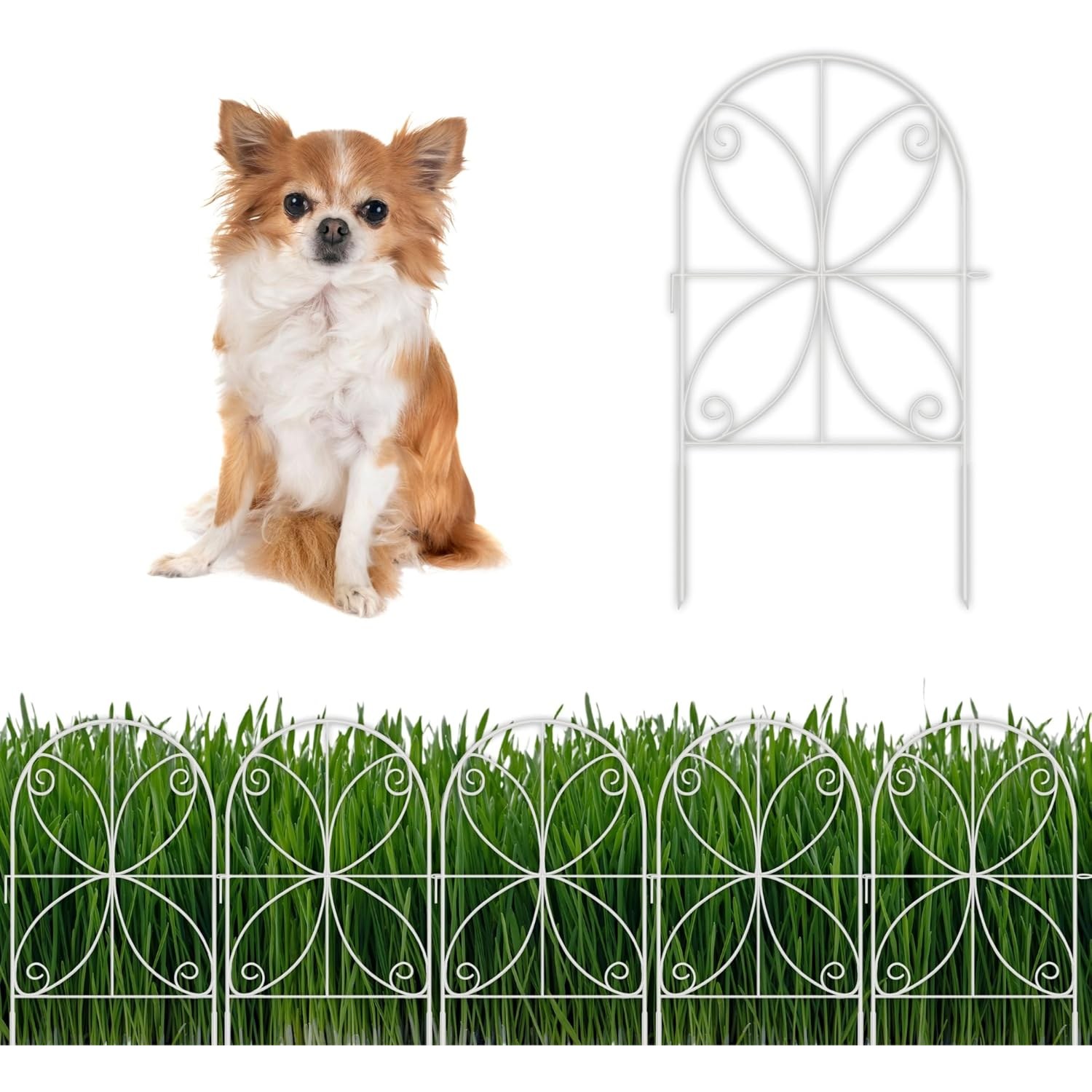 ShopLaLa 61cm Decorative Metal No Dig Fence (10 panels)