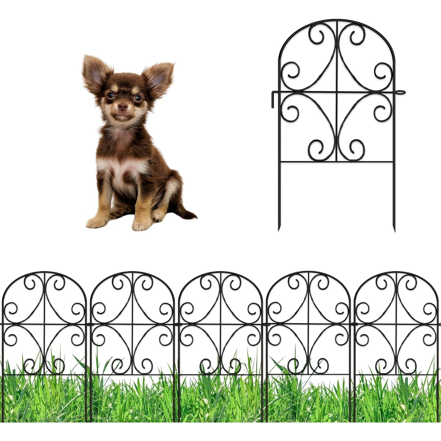 ShopLaLa 61cm Decorative Metal No Dig Fence (10 panels)