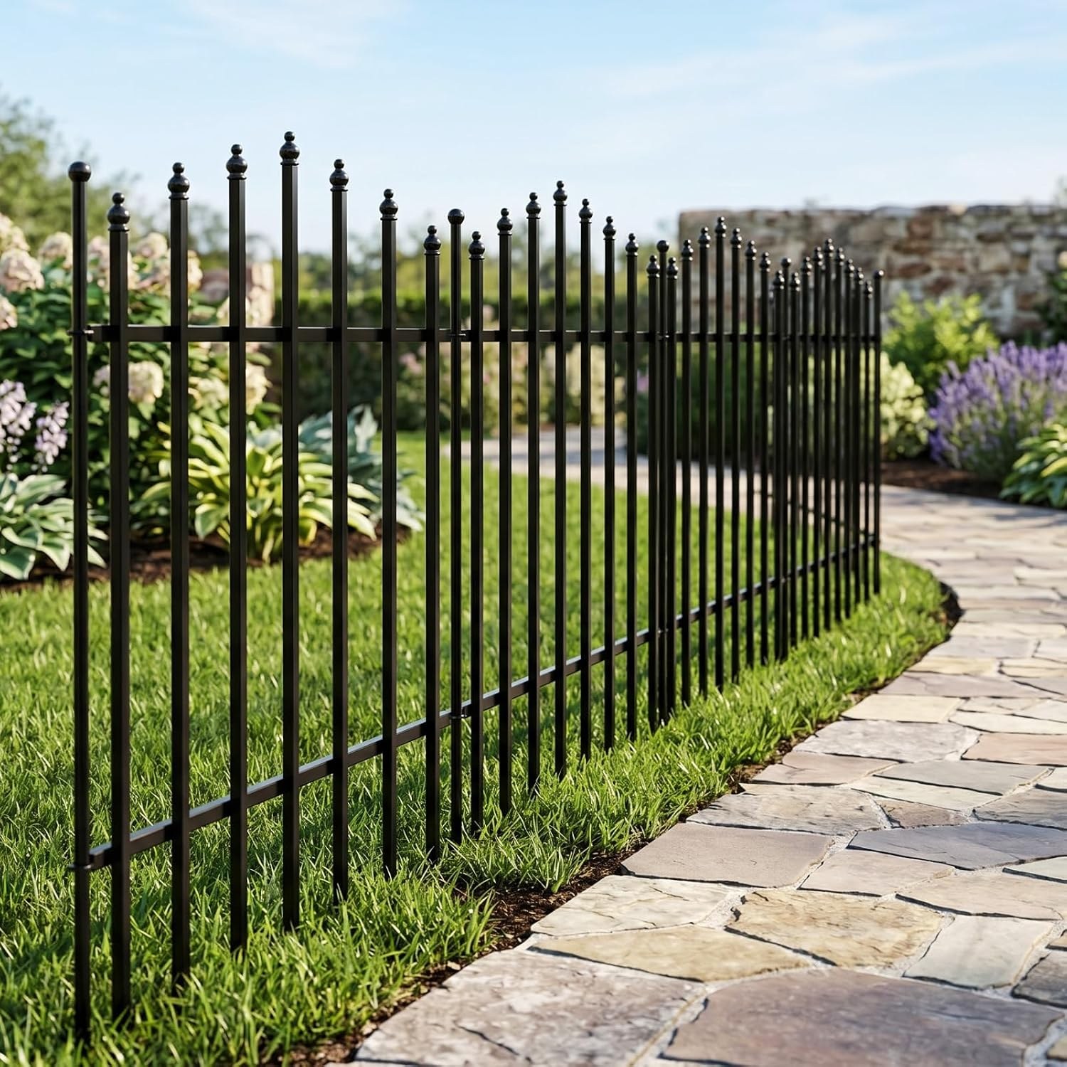 The Fellie 81cm Decorative Metal No Dig Fence (5 panels)