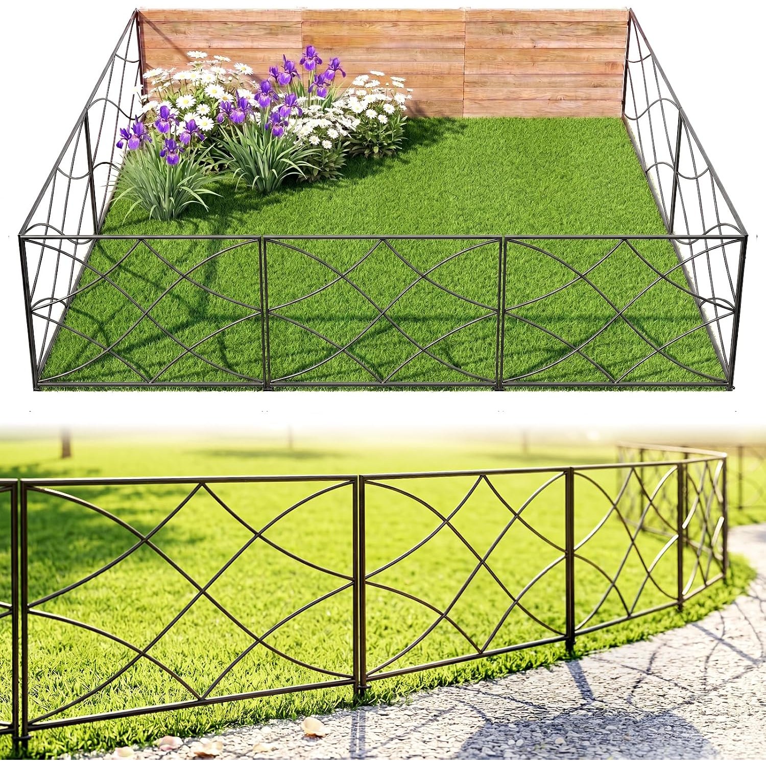 Thealyn 40cm Decorative Metal No Dig Fence (5 panels)